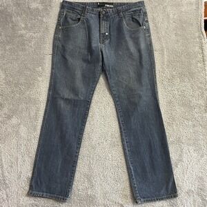 Mecca Jeans Mens 38x34 Slim Fit Straight Leg Dark Wash Blue Denim Studded Pocket